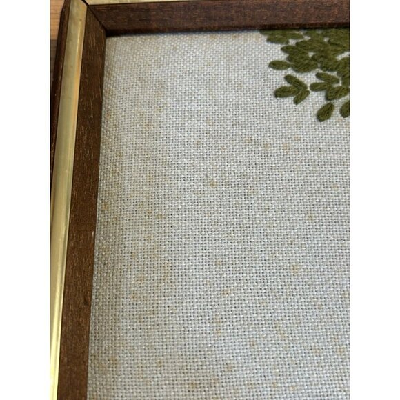 1950s Vintage Framed Garden Gazebo Picture Yarn Art Needle Point 19x15" - Picture 8 of 16